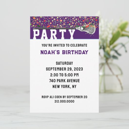 Lacrosse-Party Einladung (Stehend Vorderseite)