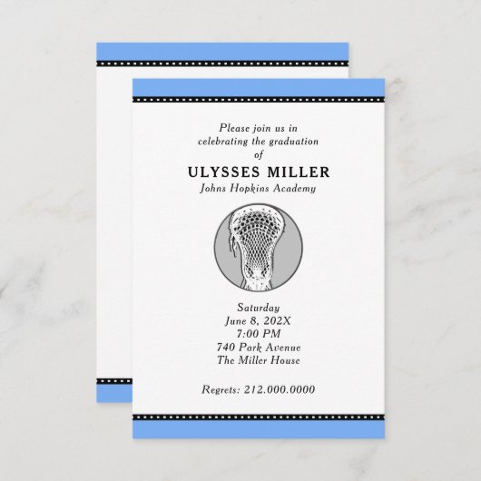 Lacrosse-Party Einladung (Vorne/Hinten)