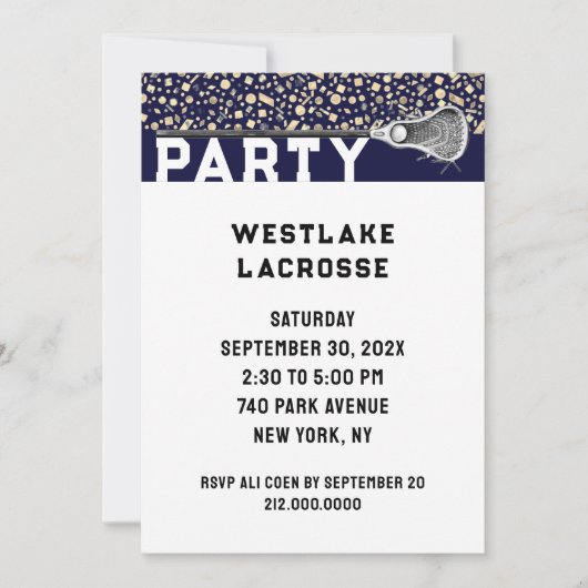 Lacrosse-Party Einladung (Vorderseite)