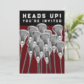 Lacrosse-Party Einladungen (Stehend Vorderseite)