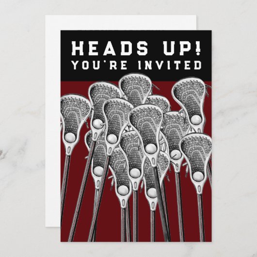 Lacrosse-Party Einladungen (Vorne/Hinten)