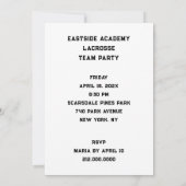 Lacrosse-Party Einladungen (Rückseite)