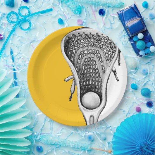 Lacrosse Party Gelb Pappteller (Party)