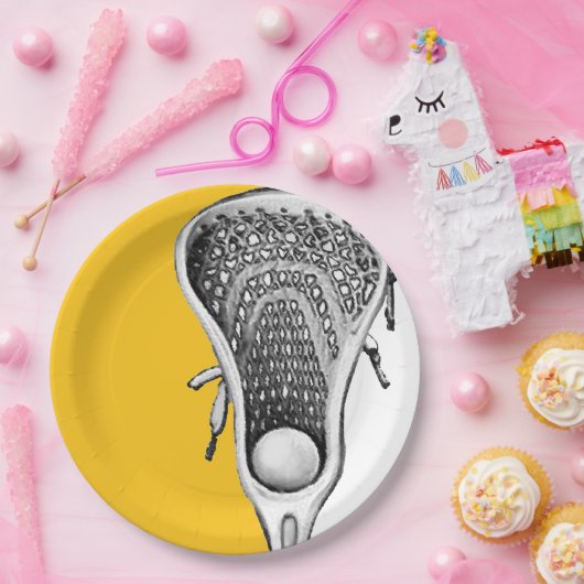 Lacrosse Party Gelb Pappteller (Party)