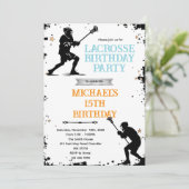 Lacrosse party invitation einladung (Stehend Vorderseite)