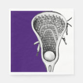 Lacrosse Party Lila Serviette (Vorderseite)