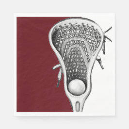 Lacrosse Party Maroon Serviette