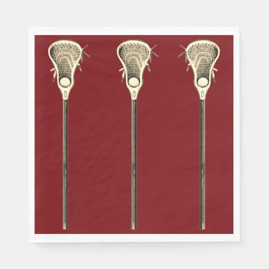 Lacrosse Party Maroon Serviette (Vorderseite)