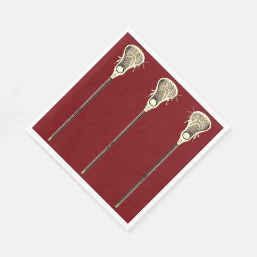 Lacrosse Party Maroon Serviette (Ecke)