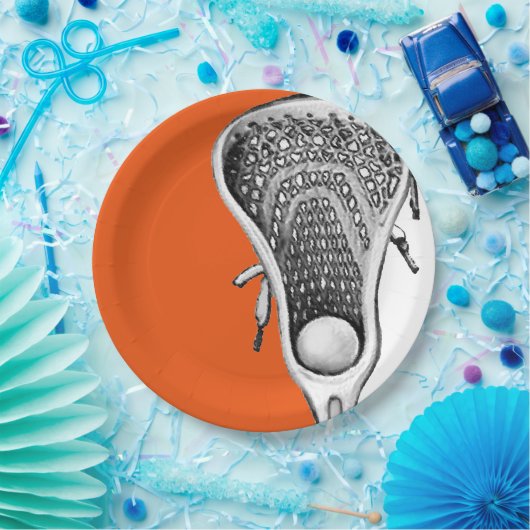 Lacrosse Party Orange Pappteller (Party)