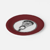 Lacrosse Party Pappteller (Schrägansicht)