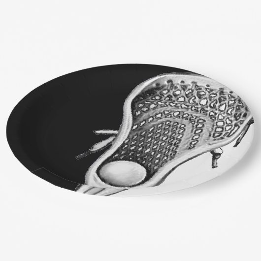 Lacrosse Party Pappteller (Schrägansicht)