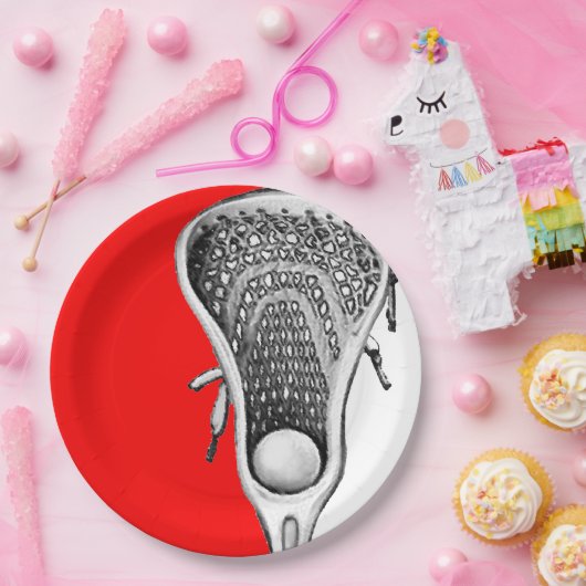 Lacrosse Party Red Pappteller (Party)