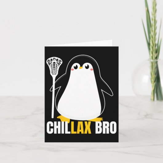 Lacrosse Penguin Funny Lax Team Lacrosse Weihnacht Karte (Vorderseite)