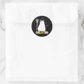 Lacrosse Penguin Funny Lax Team Lacrosse Weihnacht Runder Aufkleber (Tasche)