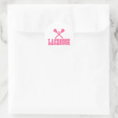 Lacrosse Pink Runder Aufkleber (Tasche)