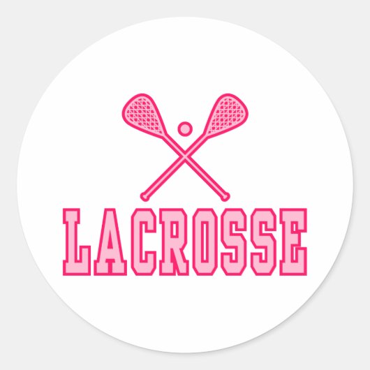 Lacrosse Pink Runder Aufkleber (Vorderseite)