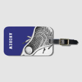 Lacrosse Player Blue Gepäckanhänger (Vorderseite (Horizontal))