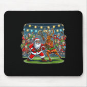 Lacrosse Player Christmas Santa Reindeer Playing L Mousepad (Vorne)