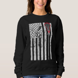 Lacrosse Player Coach Graphic USA Sweatshirt