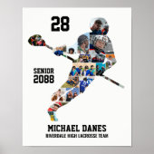 Lacrosse Player Custom Sports Photo Collage Poster (Vorne)