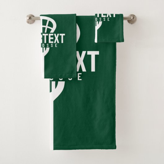 Lacrosse Player CUSTOM TEXT Team Mesh Sport Stick Badhandtuch Set (Insitu)