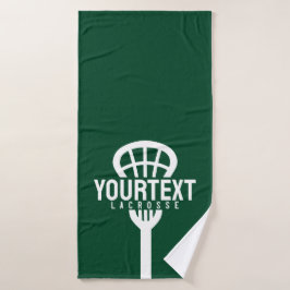 Lacrosse Player CUSTOM TEXT Team Mesh Sport Stick Badhandtuch Set