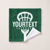 Lacrosse Player CUSTOM TEXT Team Mesh Sport Stick Badhandtuch Set (Waschlappen)