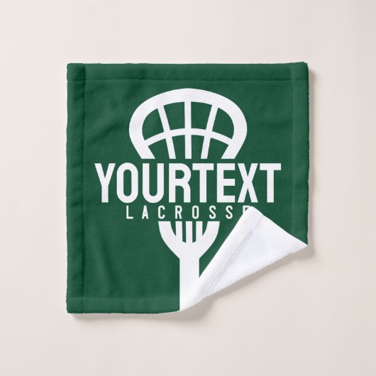 Lacrosse Player CUSTOM TEXT Team Mesh Sport Stick Badhandtuch Set (Waschlappen)