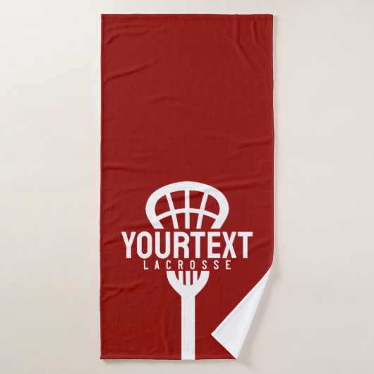 Lacrosse Player CUSTOM TEXT Team Mesh Sport Stick Badhandtuch Set (Badehandtuch)