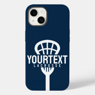 Lacrosse Player CUSTOM TEXT Team Mesh Sport Stick Case-Mate iPhone 14 Hülle