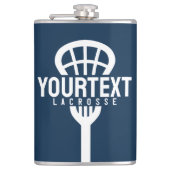 Lacrosse Player CUSTOM TEXT Team Mesh Sport Stick Flachmann (Vorderseite)