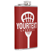 Lacrosse Player CUSTOM TEXT Team Mesh Sport Stick Flachmann (Rechts)