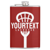 Lacrosse Player CUSTOM TEXT Team Mesh Sport Stick Flachmann (Vorderseite)