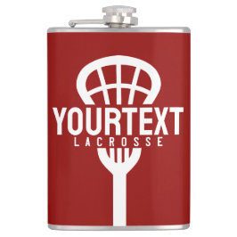 Lacrosse Player CUSTOM TEXT Team Mesh Sport Stick Flachmann