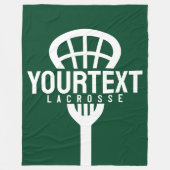 Lacrosse Player CUSTOM TEXT Team Mesh Sport Stick Fleecedecke (Vorderseite)