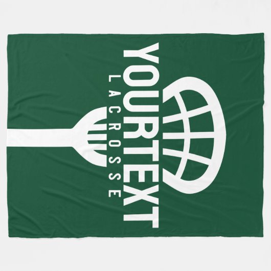 Lacrosse Player CUSTOM TEXT Team Mesh Sport Stick Fleecedecke (Vorderseite (Horizontal))