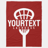 Lacrosse Player CUSTOM TEXT Team Mesh Sport Stick Fleecedecke (Vorderseite)