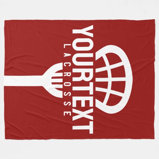 Lacrosse Player CUSTOM TEXT Team Mesh Sport Stick Fleecedecke (Vorderseite (Horizontal))