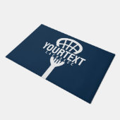 Lacrosse Player CUSTOM TEXT Team Mesh Sport Stick Fußmatte (Schrägansicht)