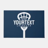 Lacrosse Player CUSTOM TEXT Team Mesh Sport Stick Fußmatte (Vorderseite)