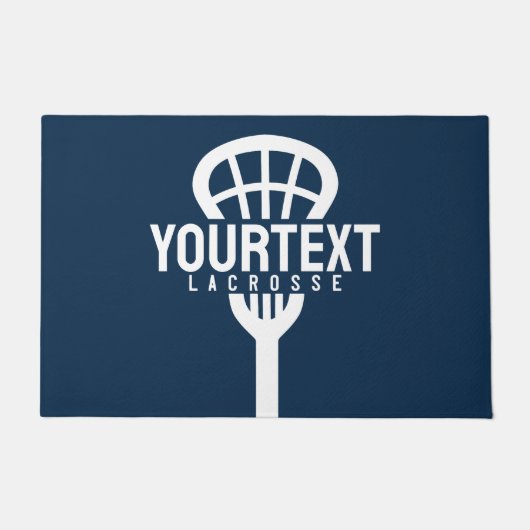 Lacrosse Player CUSTOM TEXT Team Mesh Sport Stick Fußmatte (Vorderseite)