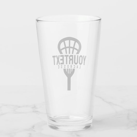Lacrosse Player CUSTOM TEXT Team Mesh Sport Stick  Glas (Rückseite)