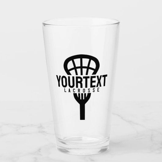 Lacrosse Player CUSTOM TEXT Team Mesh Sport Stick Glas (Vorderseite)