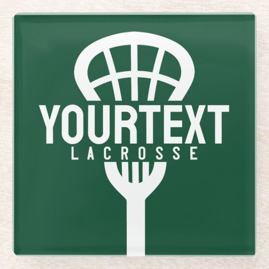 Lacrosse Player CUSTOM TEXT Team Mesh Sport Stick Glasuntersetzer (Vorderseite)