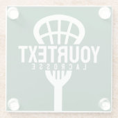 Lacrosse Player CUSTOM TEXT Team Mesh Sport Stick Glasuntersetzer (Rückseite)