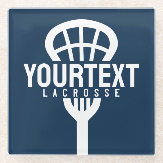 Lacrosse Player CUSTOM TEXT Team Mesh Sport Stick Glasuntersetzer (Vorderseite)