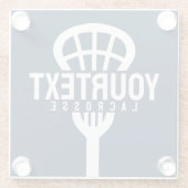 Lacrosse Player CUSTOM TEXT Team Mesh Sport Stick Glasuntersetzer (Rückseite)
