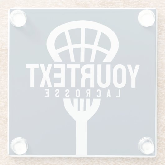 Lacrosse Player CUSTOM TEXT Team Mesh Sport Stick Glasuntersetzer (Rückseite)