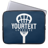 Lacrosse Player CUSTOM TEXT Team Mesh Sport Stick Laptopschutzhülle (Vorderseite)